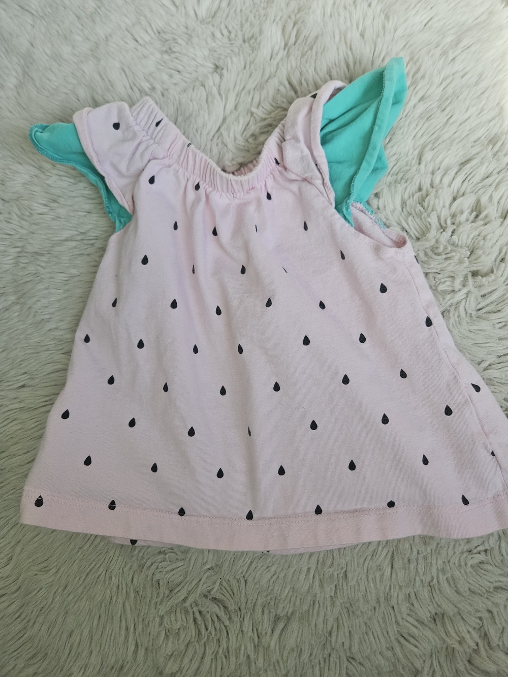 5/20$ Carter’s Baby Girl Watermelon Print Ruffle Top 18M – Pink Summer Cute🩷